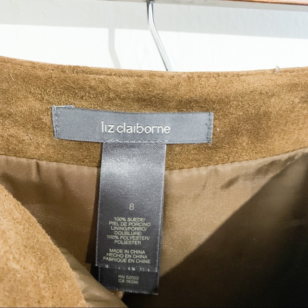 Liz Claiborne Suede Brown A-Line Skirt - Picture 3 of 10